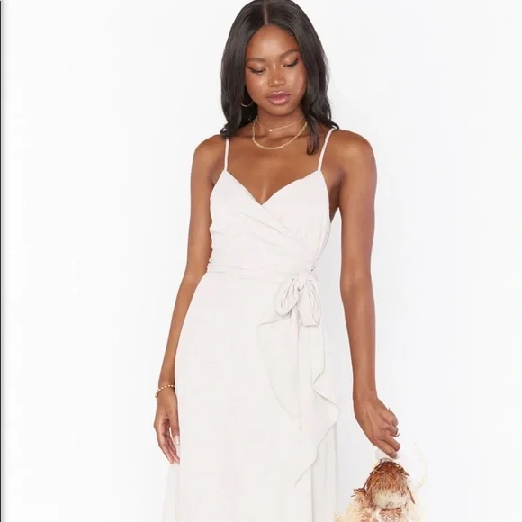 chinese dress ladies Eliza Maxi Dress, in Champagne Luxe Satin main image 0